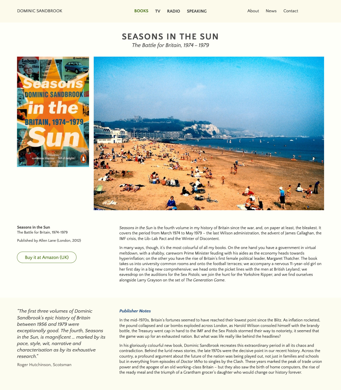 screenshot of Seasons in the Sun book page